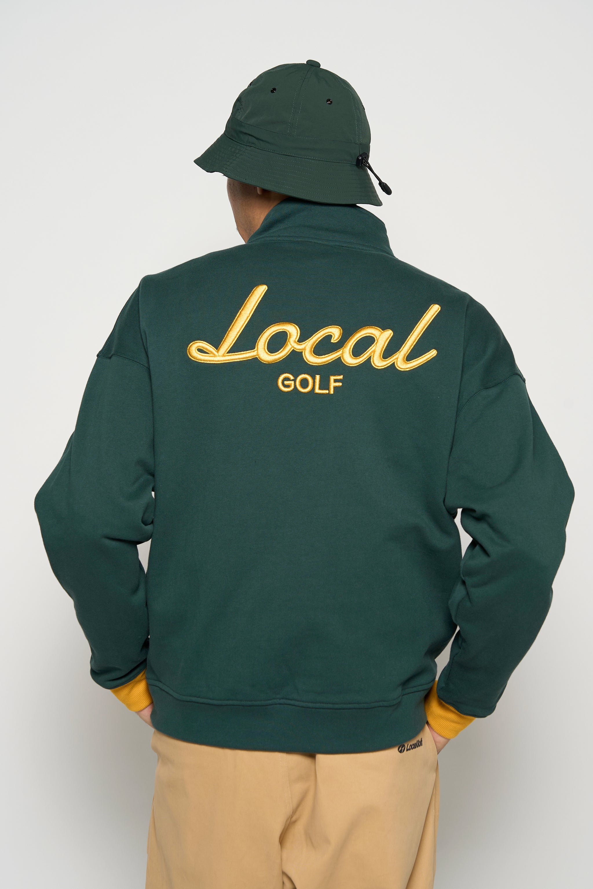LOCAL GOLF スウェット　ハーフジップ　ゴルフ　ロゴ　刺繍　S M OG HALF ZIP WARM SWEAT GREEN – Local GOLF