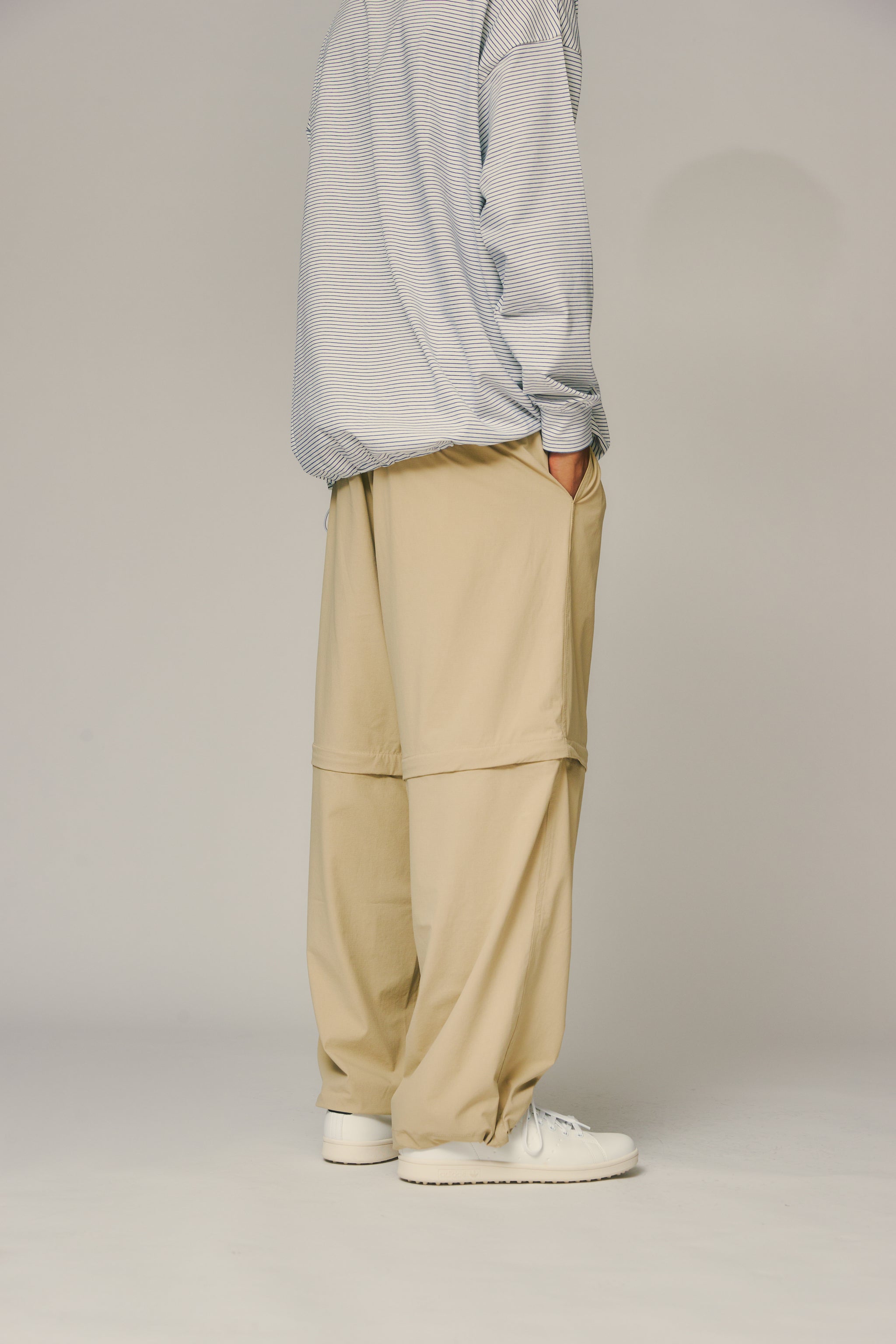 Convertible Stretch Nylon Jogger PANTS Beige – Local GOLF