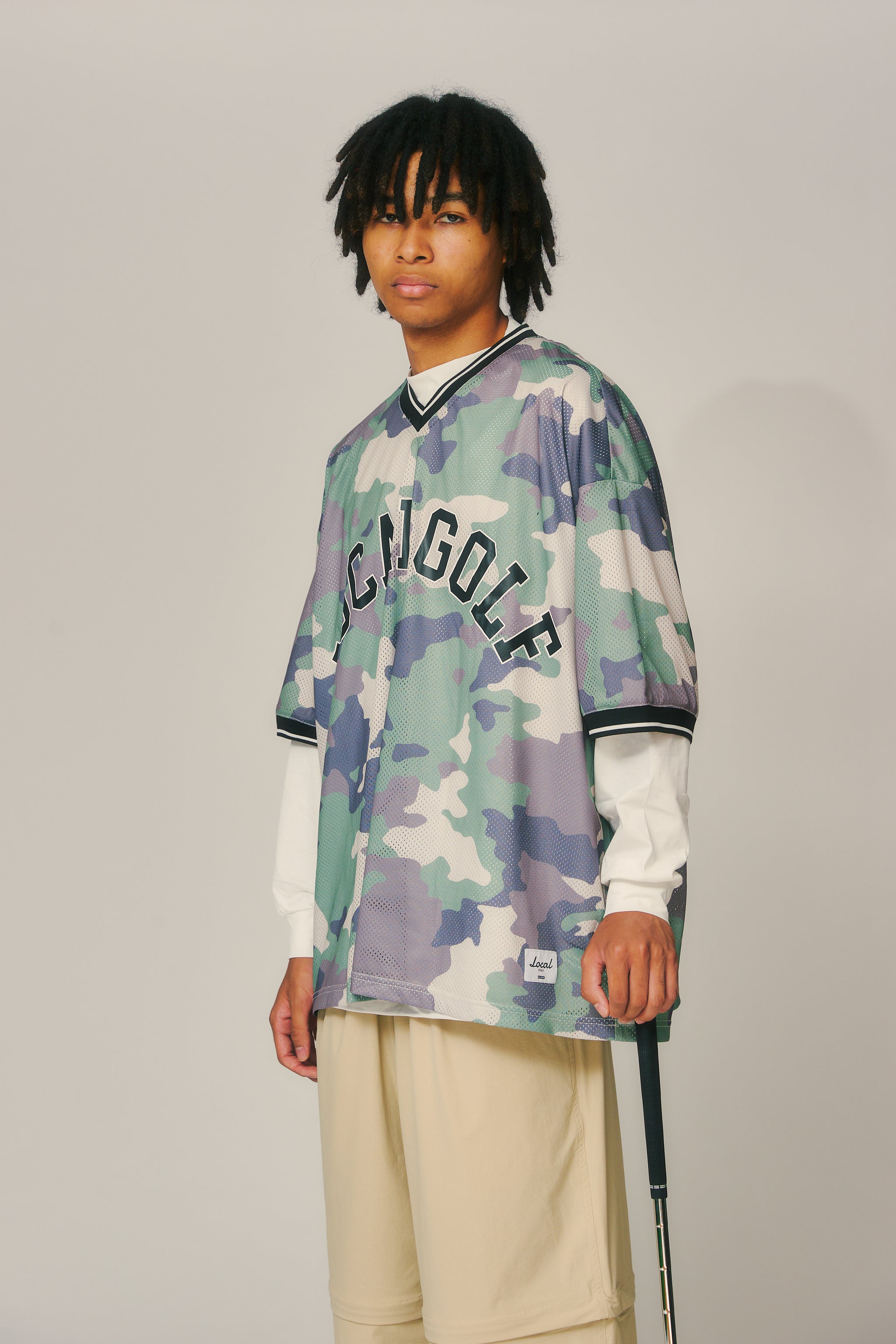 LOCAL GOLF ゴルフ　ベースボールシャツ　メッシュ　アーチロゴ　M L BD Arch Baseball SHIRT CAMO – Local GOLF