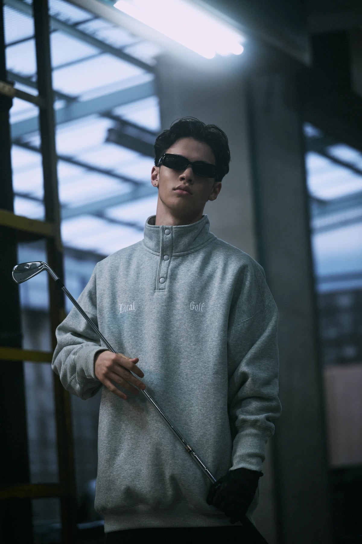 Medieval Embroidered SNAP SWEAT GRAY – Local GOLF