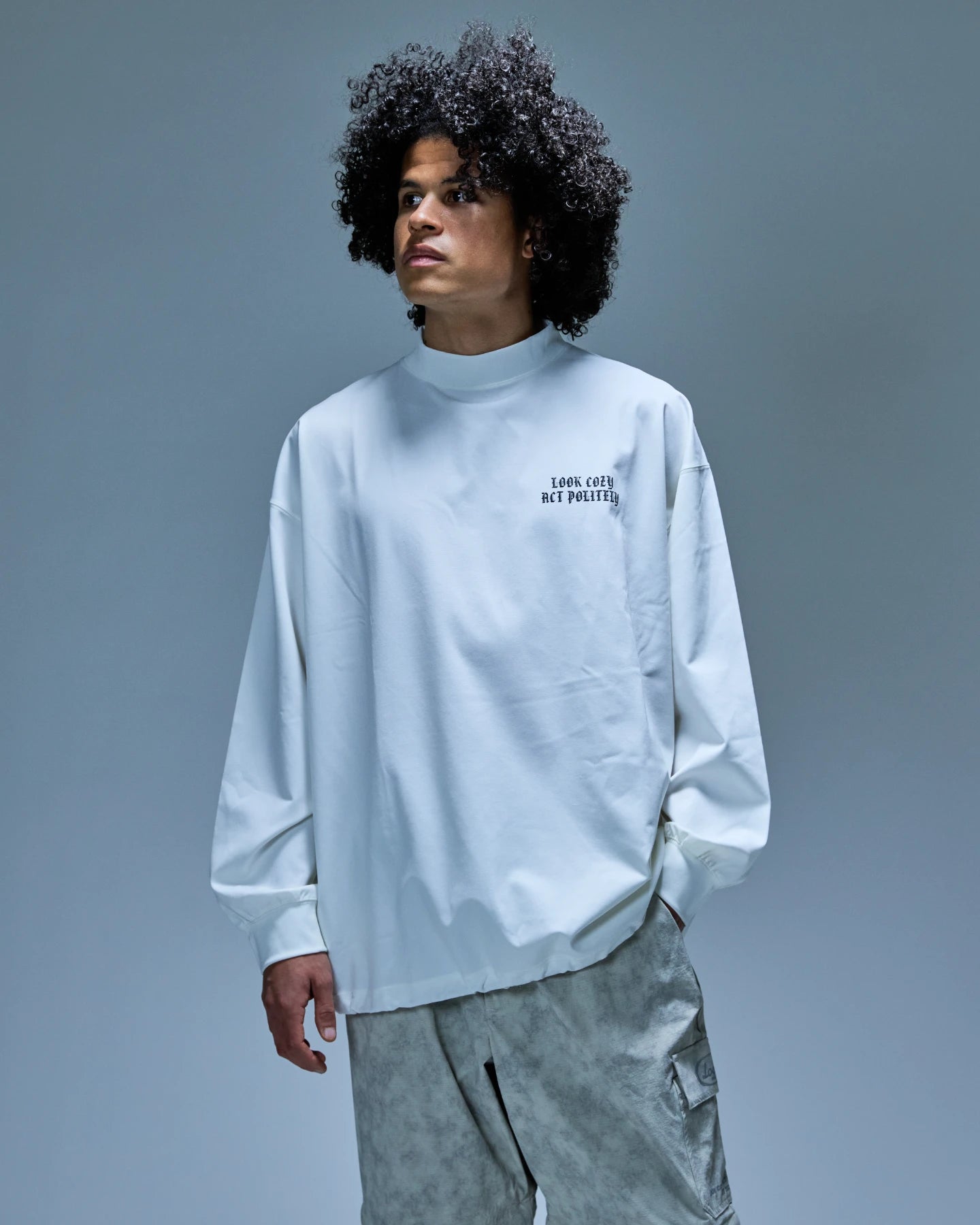 Old English Logo L/S MOCK WHITE – Local GOLF