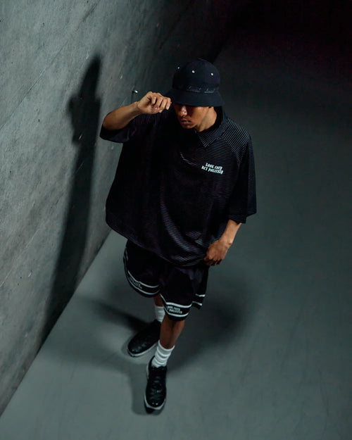 ※*読様 EVISEN BAMBI BORDER POLO SHIRT ブラック Evisen Skateboards（エビセンスケートボード） EVISEN SKATEBOARDS