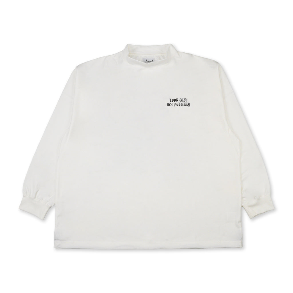 Old English Logo L/S MOCK WHITE – Local GOLF