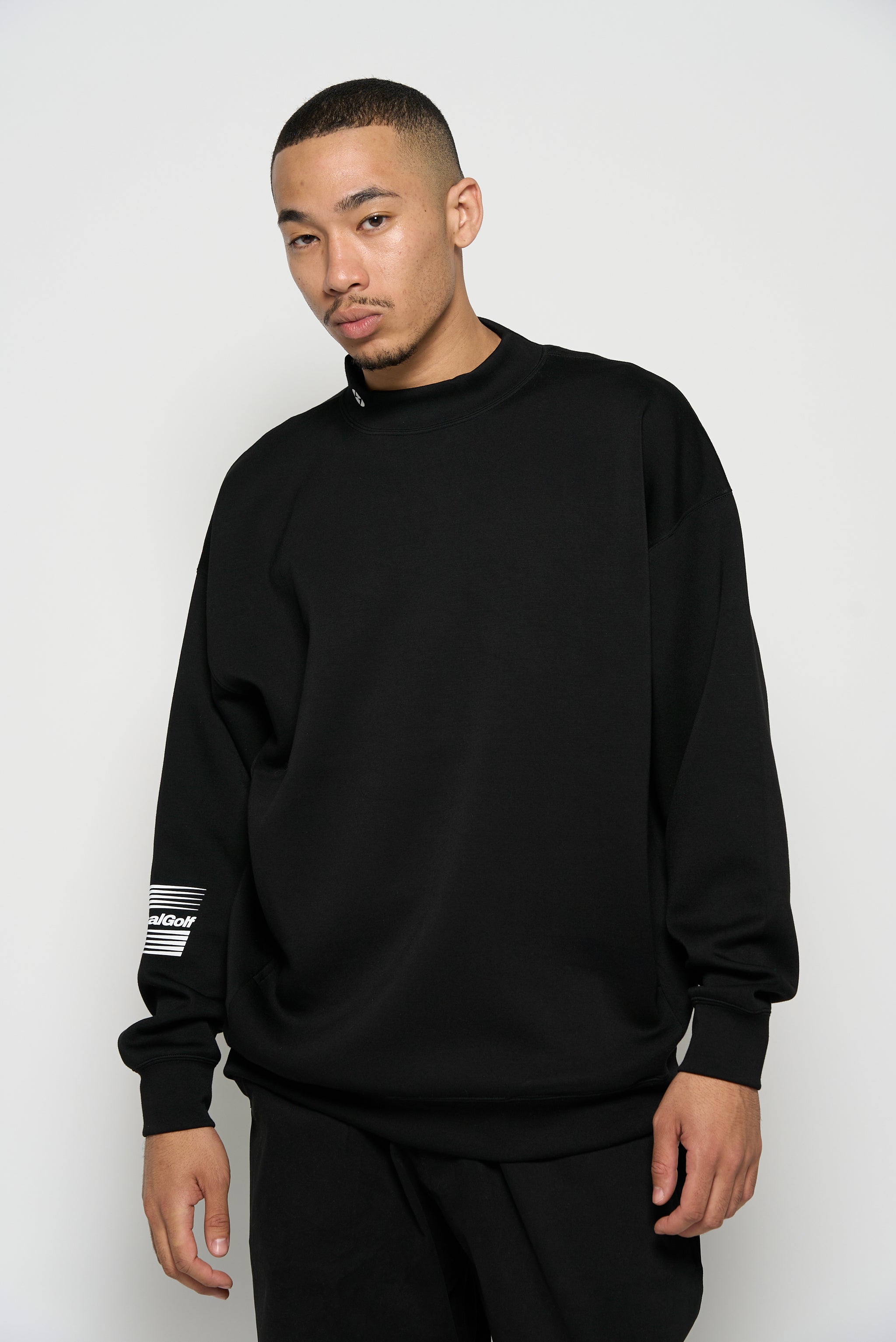 LCG MOCK NECK SWEAT BLACK – Local GOLF