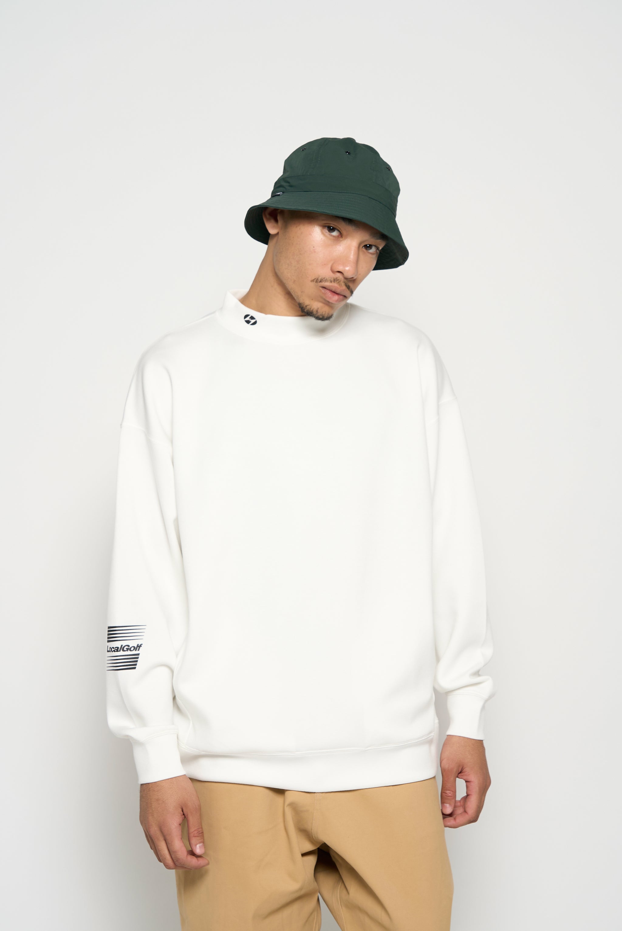 LCG MOCK NECK SWEAT WHITE – Local GOLF