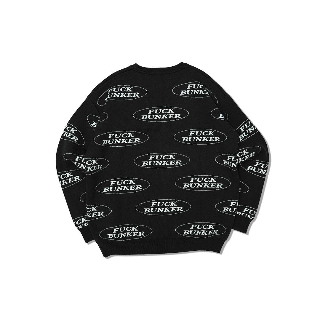 ローカルゴルフ Fuck Bunker Jacquard SWEATER Fuck Bunker Jacquard SWEATER | Black – Local GOLF