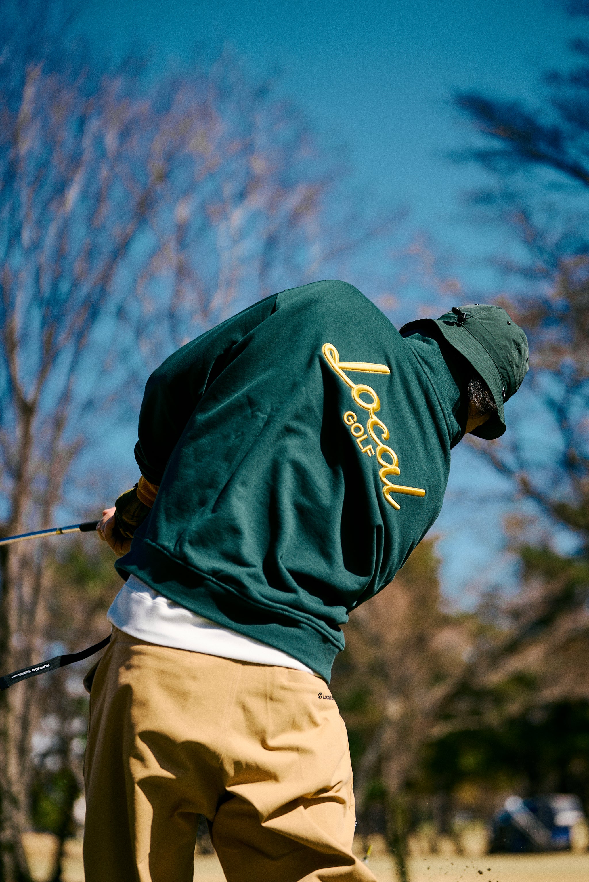 LOCAL GOLF スウェット　ハーフジップ　ゴルフ　ロゴ　刺繍　S M OG HALF ZIP WARM SWEAT GREEN – Local GOLF