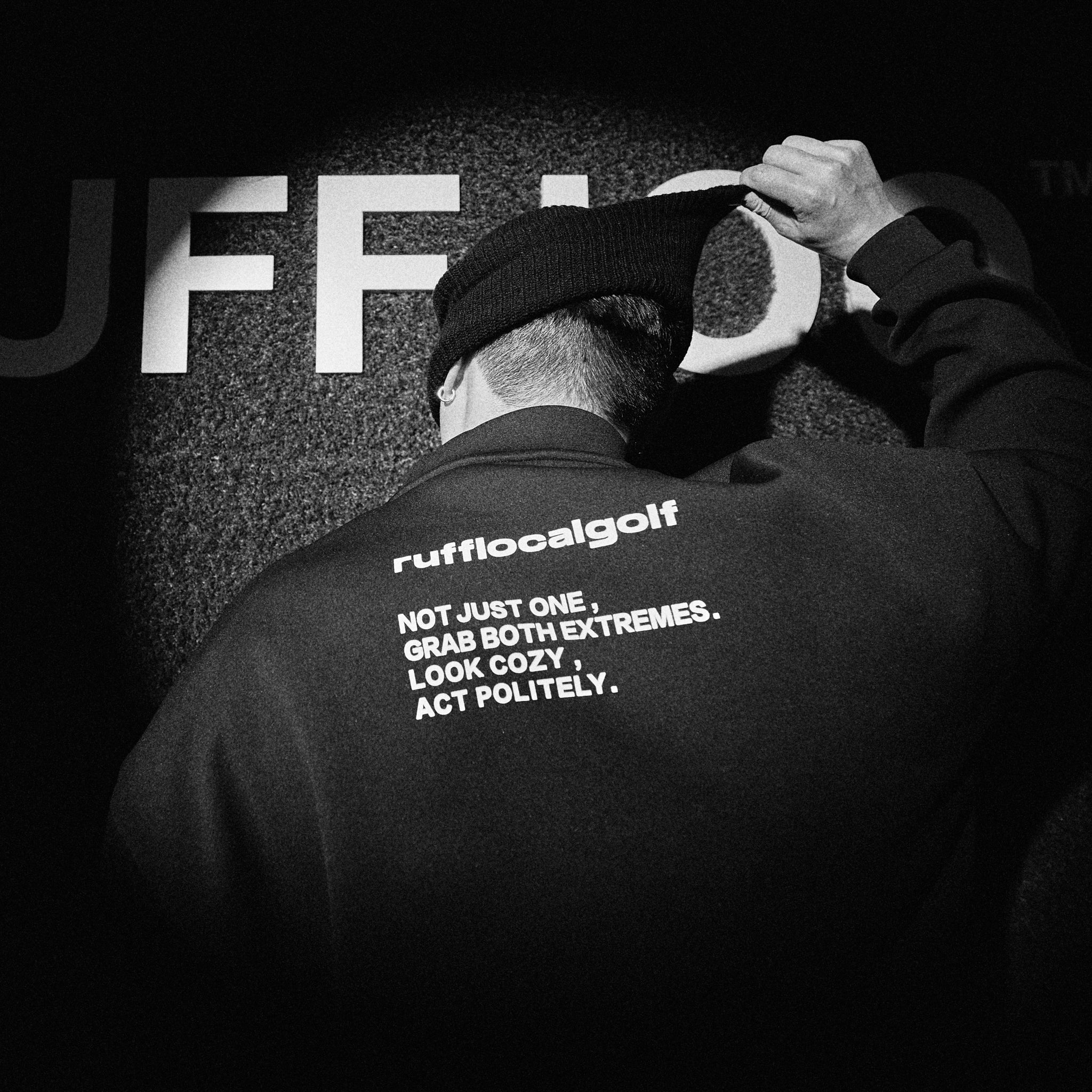 Local GOLF × RUFFLOG | LGRG L/S MOCK NECK T-SHIRT | Black