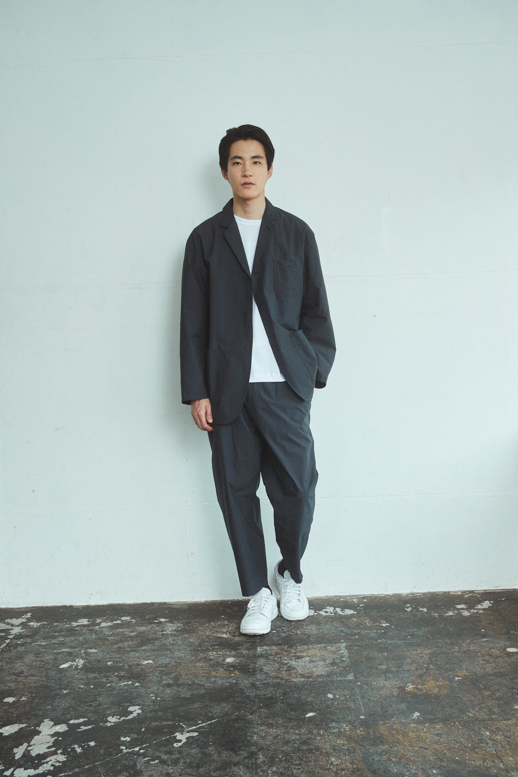 Wide Easy TAILORED JACKET | CORDURA | Navy Checkered – Local GOLF