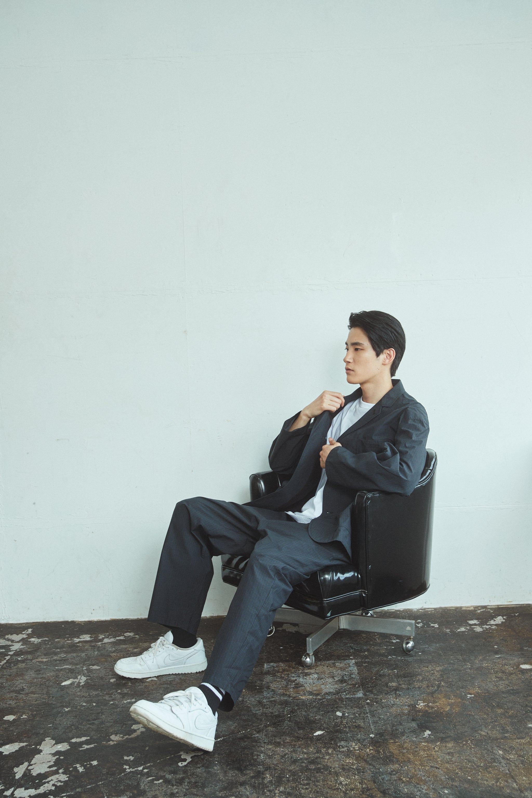 Wide Easy TAILORED JACKET | CORDURA | Navy Checkered – Local GOLF