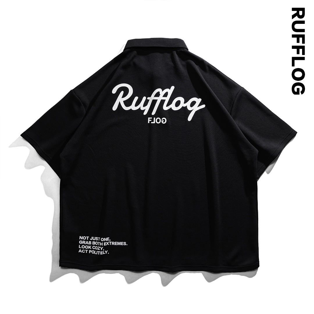 ラフロッグ　ゴルフ　ポロシャツ　黒 ラフロッグ ポロシャツ ラフログ L メンズ ゴルフ RUFFLOG
