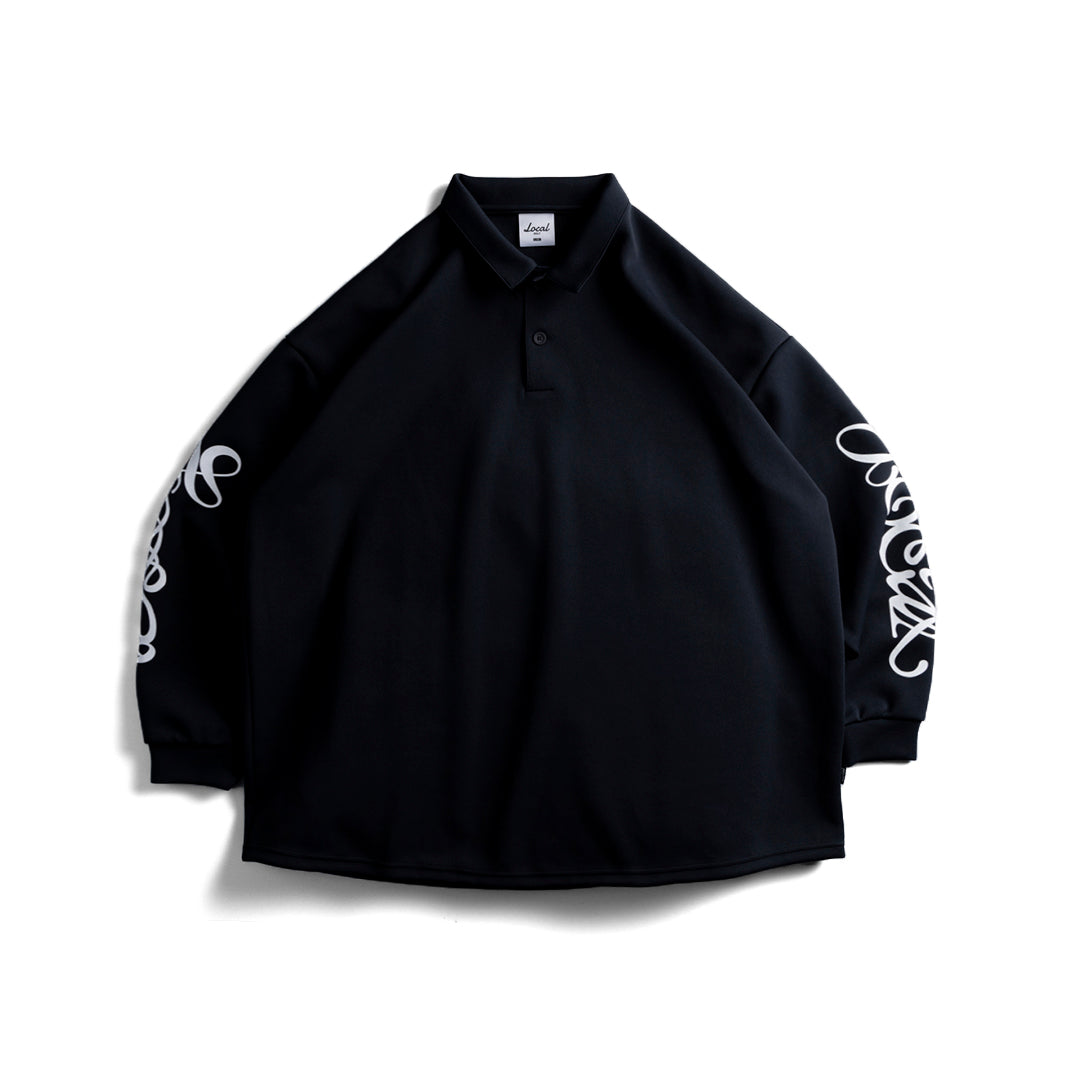 Anagram Logo L/S POLO | Black – Local GOLF