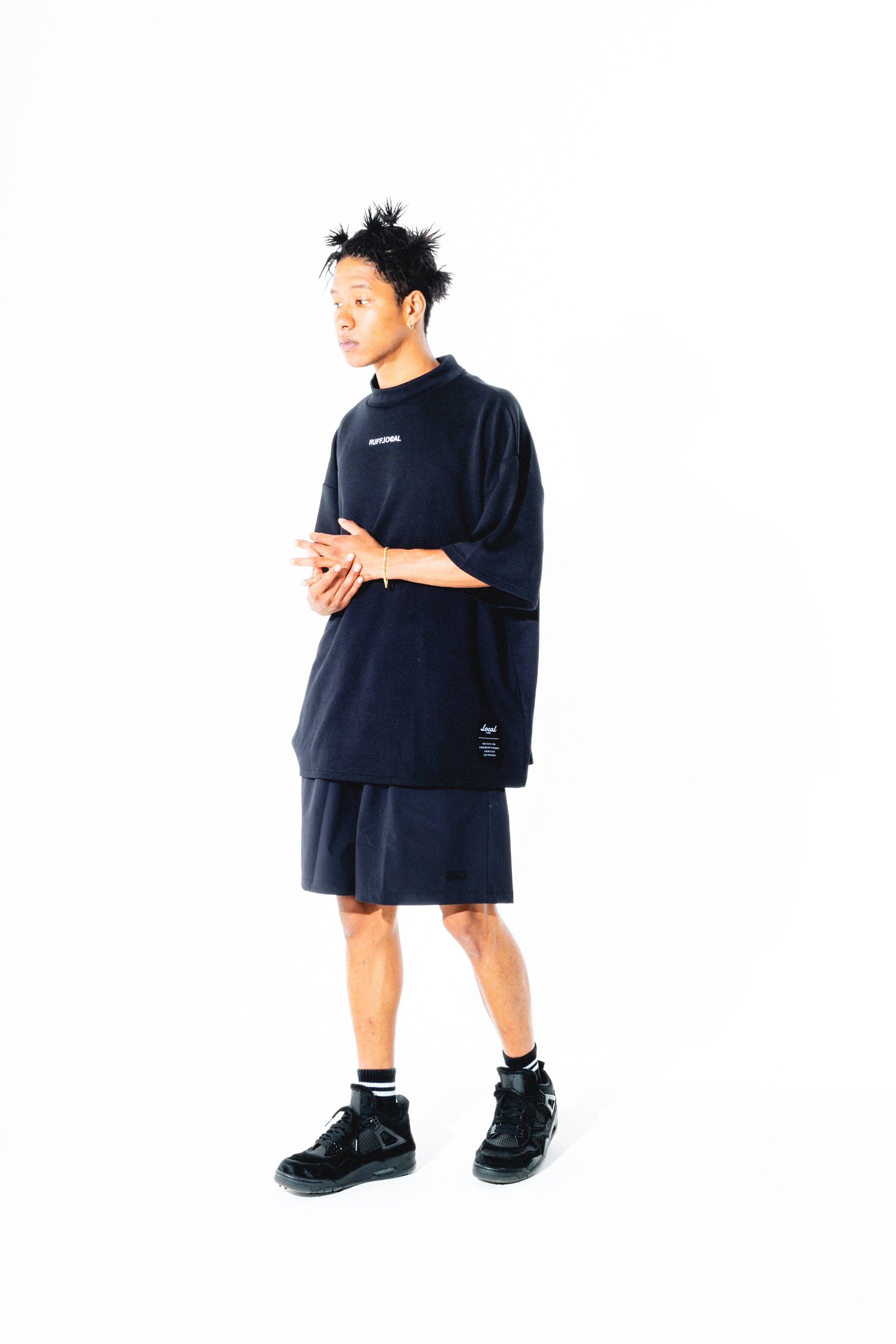 Local GOLF × RUFFLOG | RUFFLOCAL S/S MOCK NECK T-SHIRT | Black